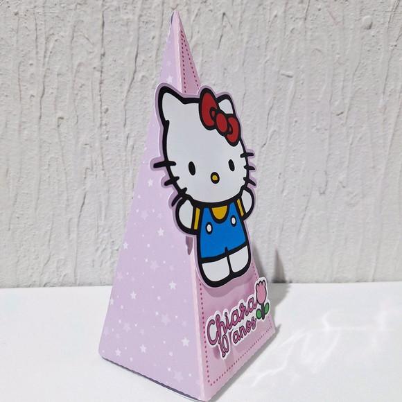 Caixa Piramide - Hello Kitty - Rosa e Lilás Candy