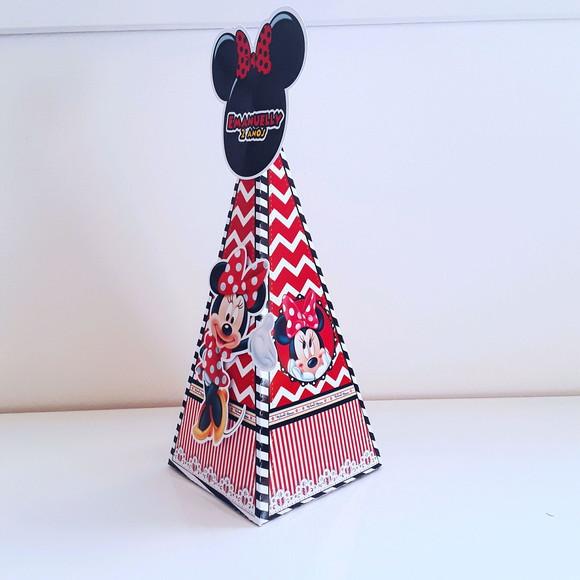 Caixa Pirâmide - Minnie Vermelha