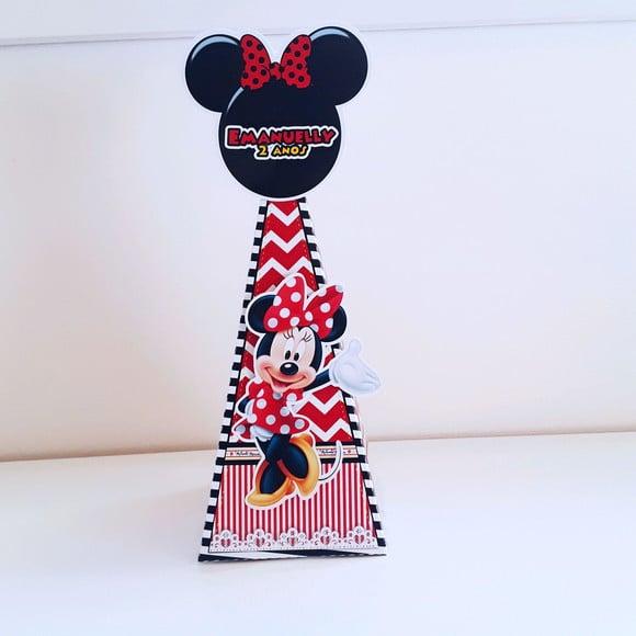 Caixa Pirâmide - Minnie Vermelha