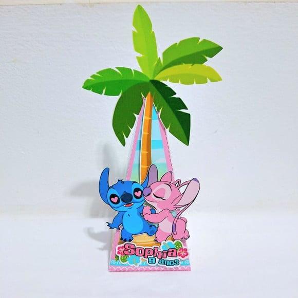 Caixa Piramide - Stitch e Angel
