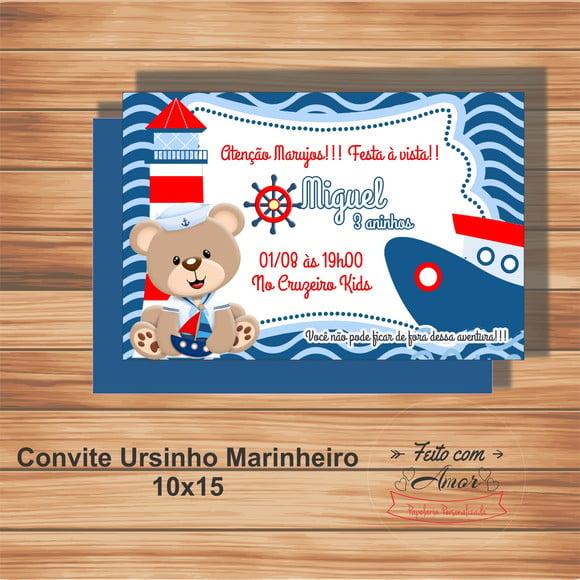 Convite - Ursinho Marinheiro