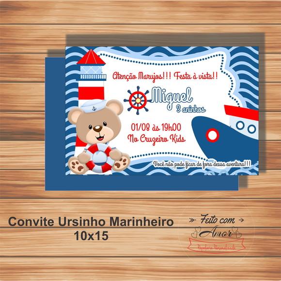 Convite - Ursinho Marinheiro