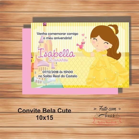 Convite Bela e a Fera Cute