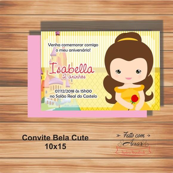 Convite Bela e a Fera Cute