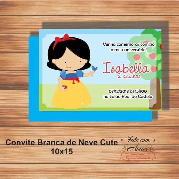 Convite Branca de Neve Cute