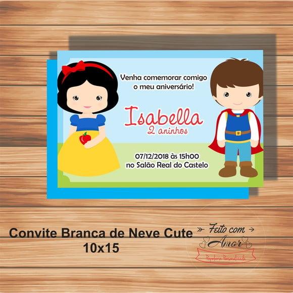Convite Branca de Neve Cute