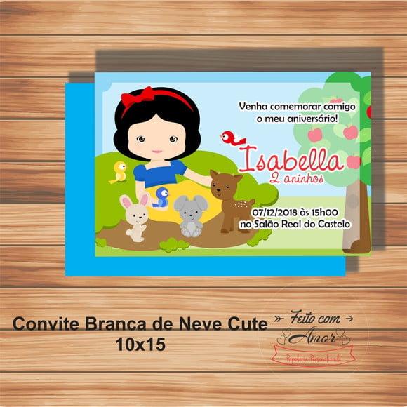 Convite Branca de Neve Cute