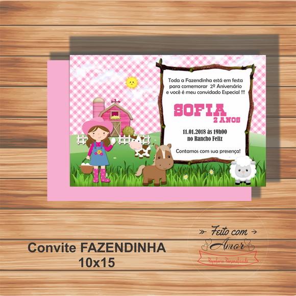 Convite Fazendinha Menina