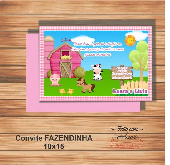 Convite Fazendinha Menina