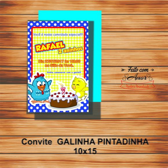 Convite Galinha Pintadinha 10x15