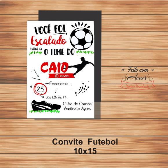 Convite Futebol - 10 x 15