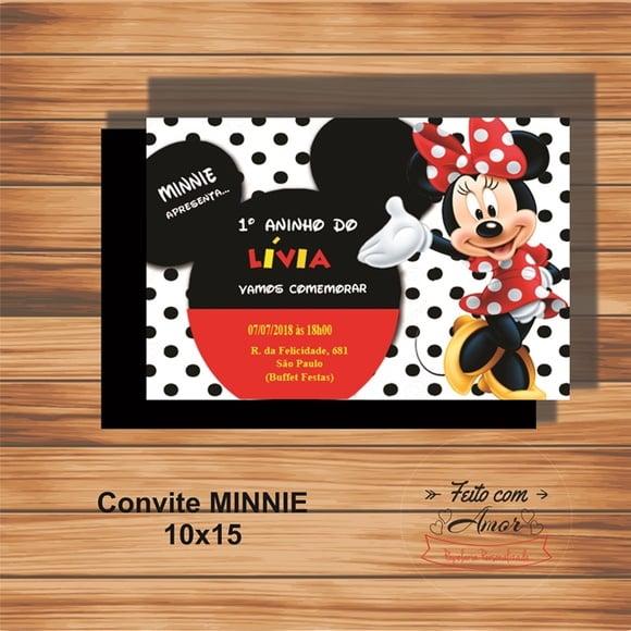 Convite Minnie 10x15
