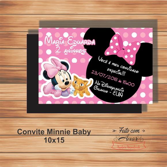 Convite Minnie Baby - 10x15