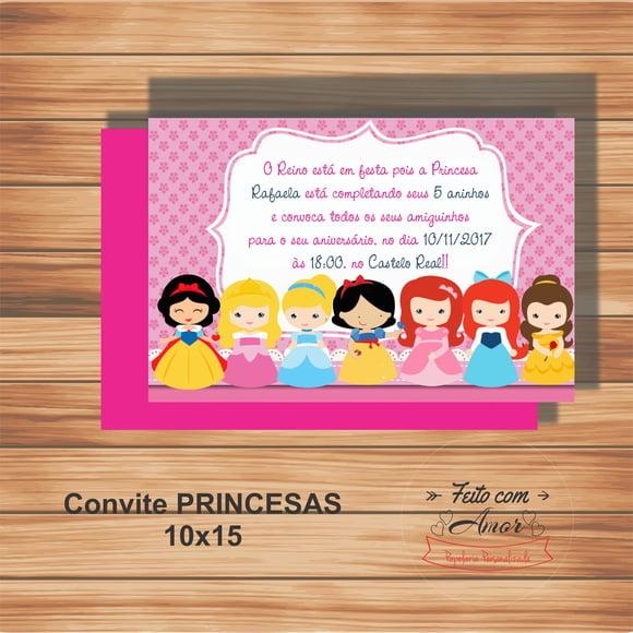 Convite Princesas 10x15