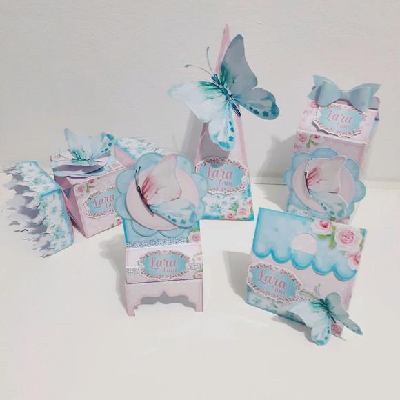 Kit - Jardim das Borboletas Aquarela ( 50 Itens )