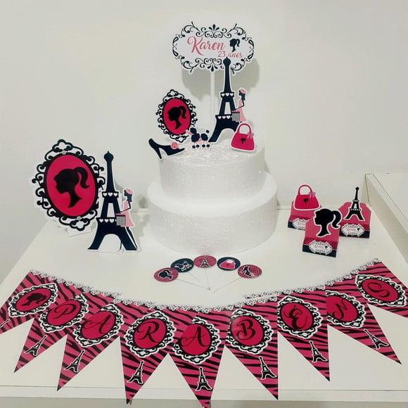 Kit Barbie Paris - Festa em Casa (32 Itens)