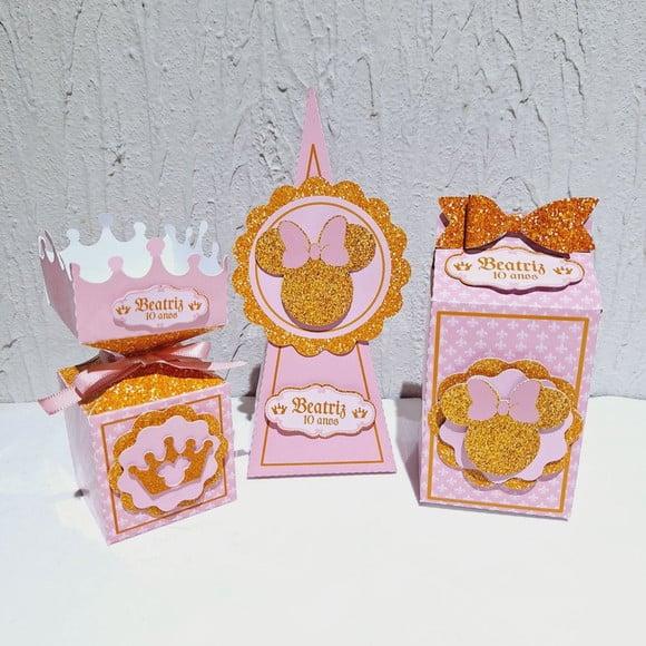 Kit Caixinha - Minnie Realeza ( 30 Itens )