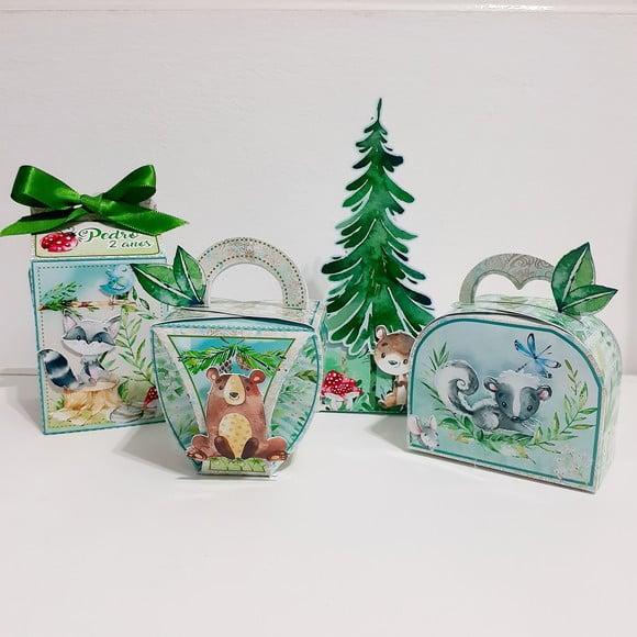 Kit Caixinha -bosque Aquarela( 40 Itens )