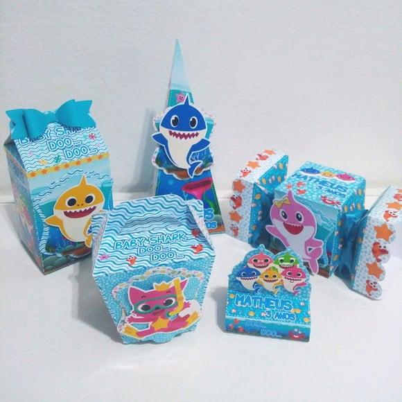 Kit Caixinha Baby Shark 50 Itens