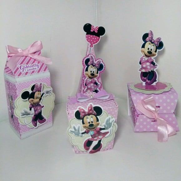 Kit Caixinhas - Minnie Rosa ( 40 Caixas )