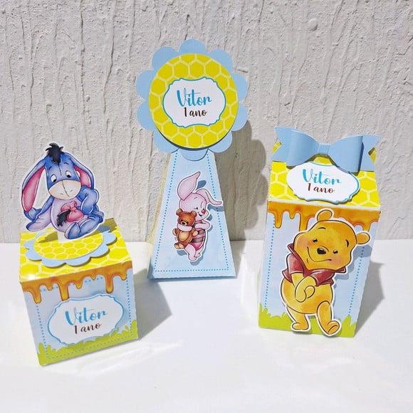 Kit Caixinhas - Ursinho Pooh Aquarela ( 30 Itens)