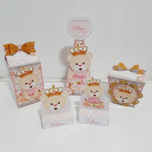 Kit Caixinhas - Ursinha Princesa (50 Itens)