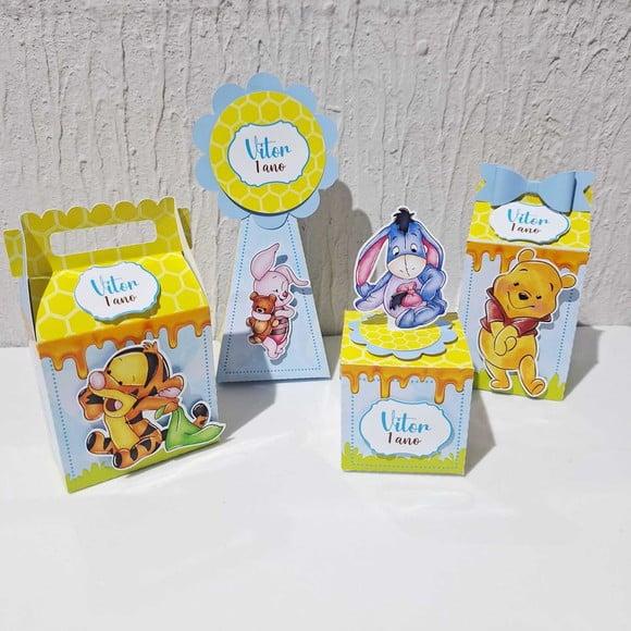Kit Caixinhas - Ursinho Pooh Aquarela ( 40 Itens)