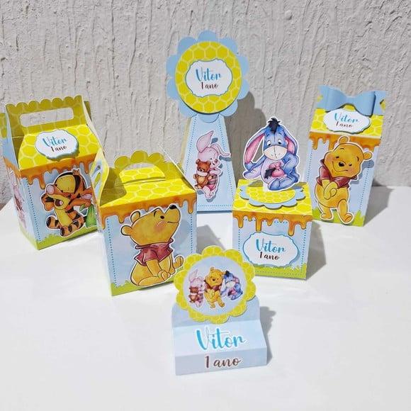Kit Caixinhas - Ursinho Pooh Aquarela ( 60 Itens)