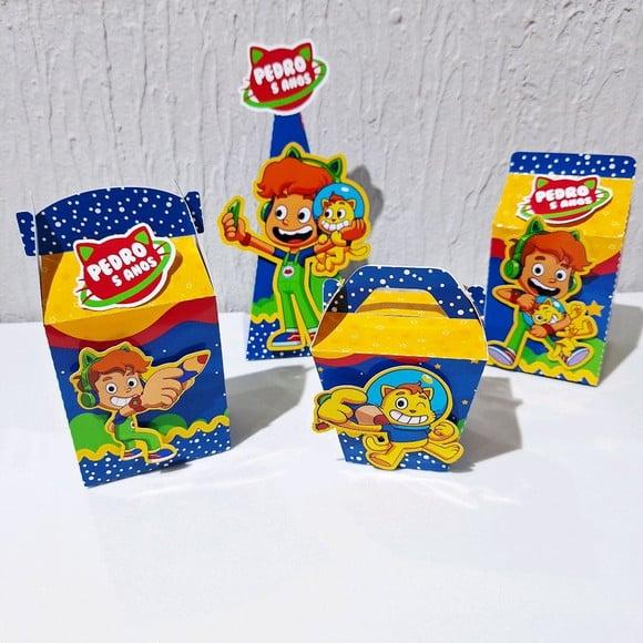 Kit Caixinhas Personalizadas - Gato Galáctico (40 Itens )
