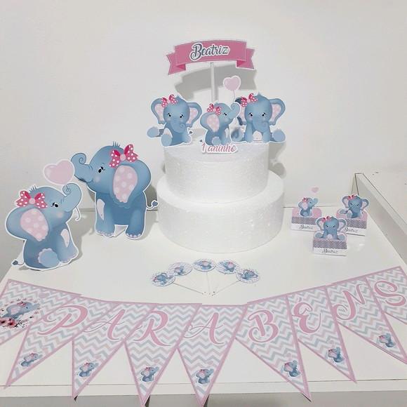 Kit Elefantinho - Festa em Casa (32 Itens)