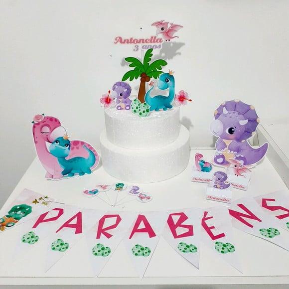 Kit Dinossauro Cute - Festa em Casa (32 Itens)