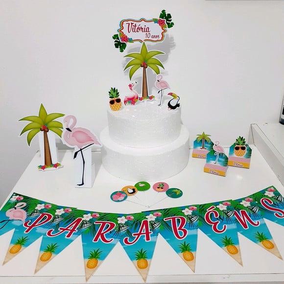 Kit Flamingo - Festa em Casa (32 Itens)
