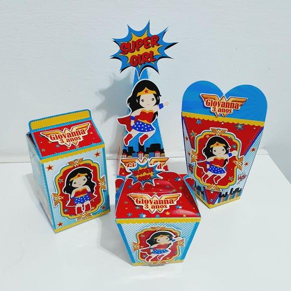 Kit Mulher Maravilha Cute - 40 Itens
