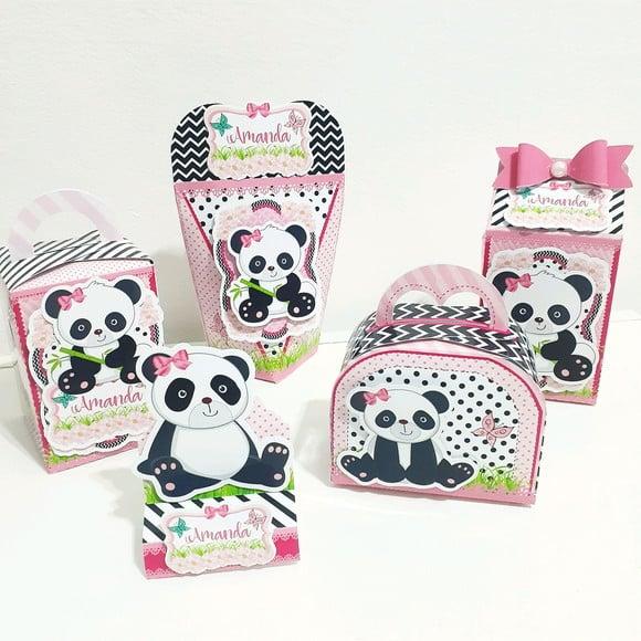 Kit Panda Rosa (50 Itens)