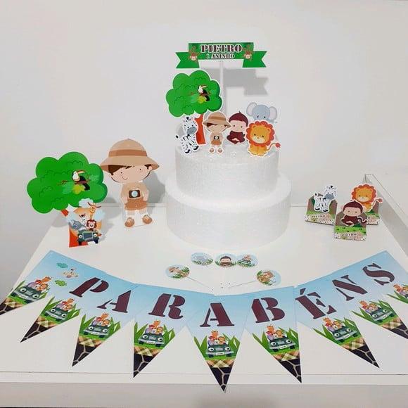 Kit Safari- Festa em Casa (32 Itens)