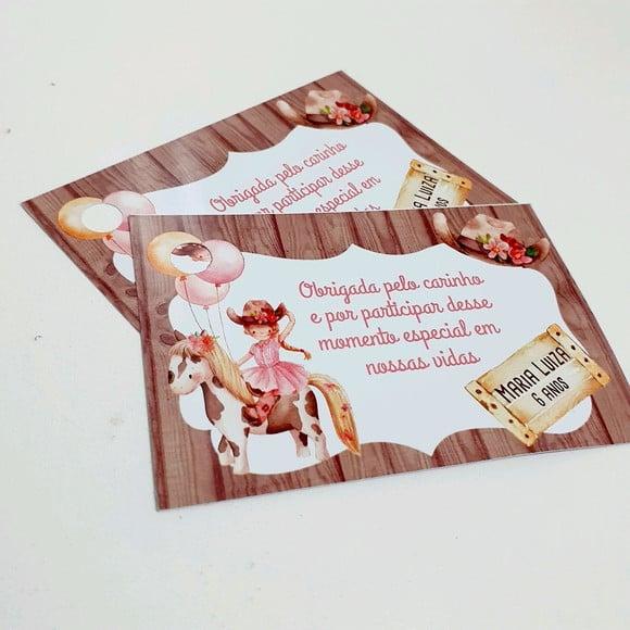 Tag de Agradecimento - Fazendinha ( 6 x 9 Cm)
