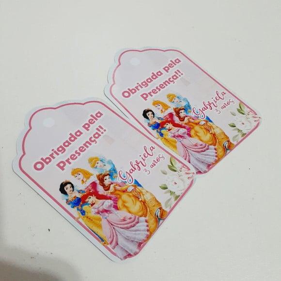 Tag de Agradecimento -princesas ( 7,5 x 5 Cm)