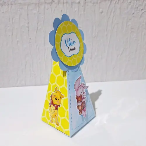 Caixa Cone - Ursinho Pooh Aquarela