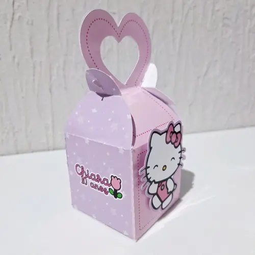 Caixa Coração - Hello Kitty - Rosa e Lilás Candy
