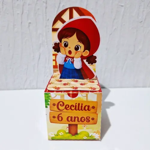 Caixa Cubo - Cenário - Chapeuzinho Vermelho