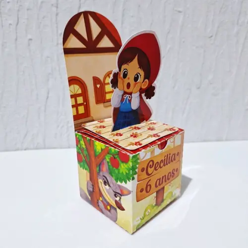 Caixa Cubo - Cenário - Chapeuzinho Vermelho