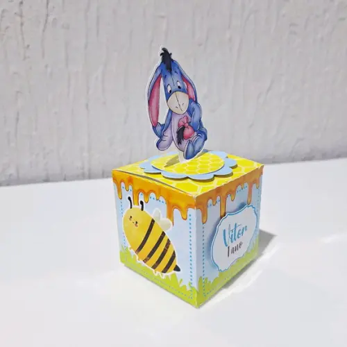 Caixa Cubo - Ursinho Pooh Aquarela