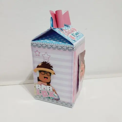 Caixa Milk - Roblox Rosa