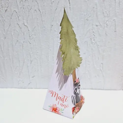 Caixa Piramide - Bosque Aquarela Rosa