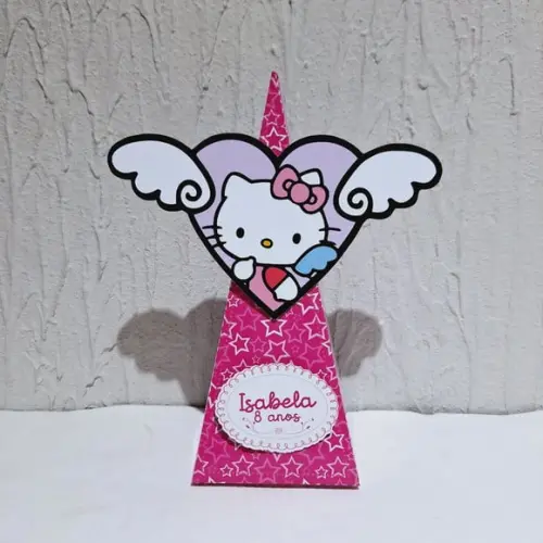 Caixa Piramide - Hello Kitty Pink