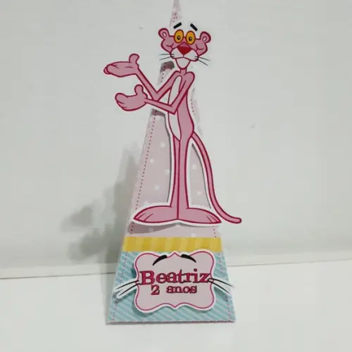 Caixa Piramide - Pantera Cor de Rosa