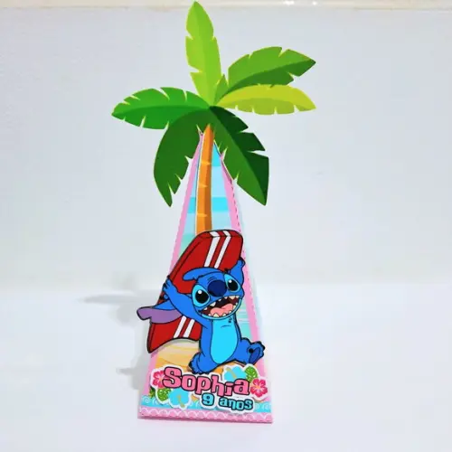 Caixa Piramide - Stitch e Angel