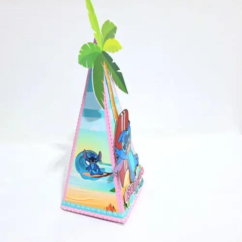 Caixa Piramide - Stitch e Angel