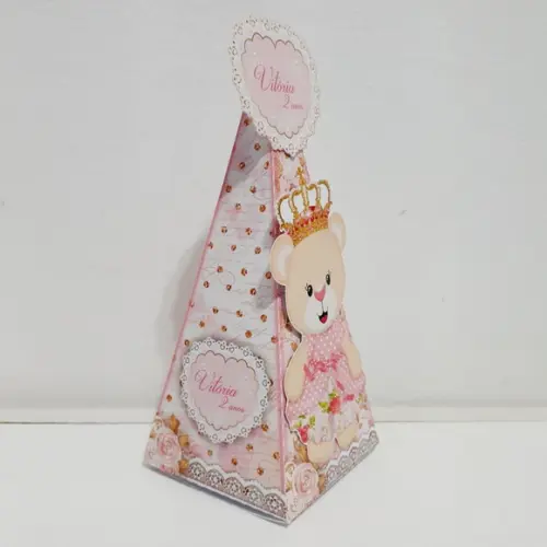 Caixa Pirâmide - Ursinha Princesa