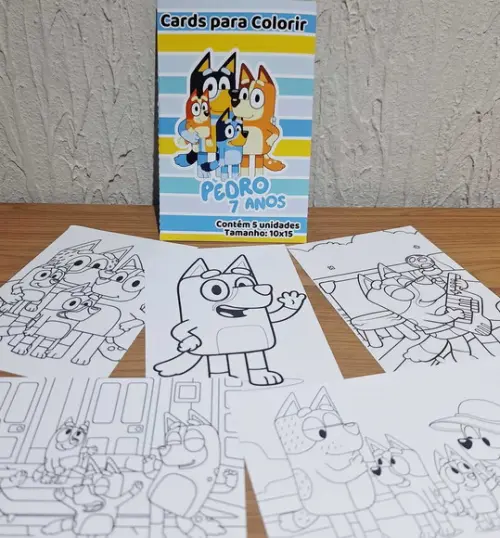 Cards para Colorir - Bluey (10x15)
